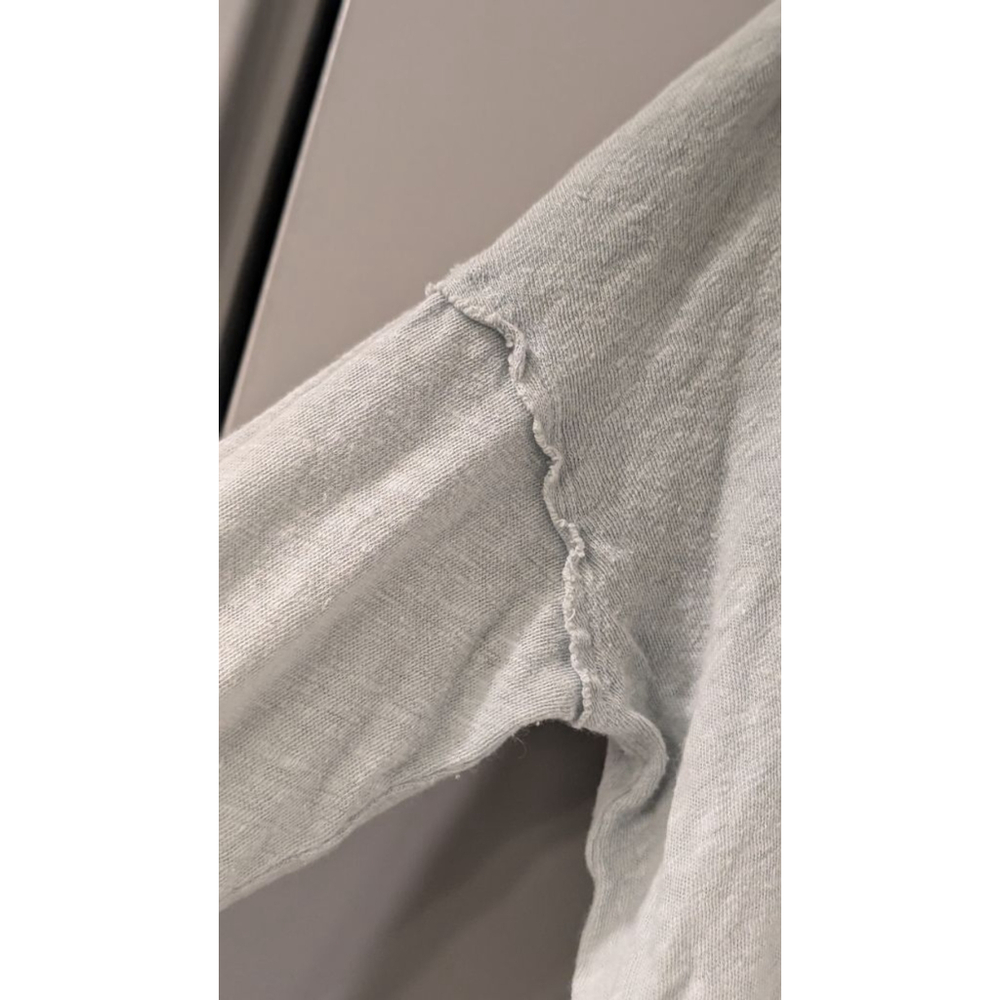Women's Free People M Long Sleeve Ombre Green White Tee - Picture 5 of 13